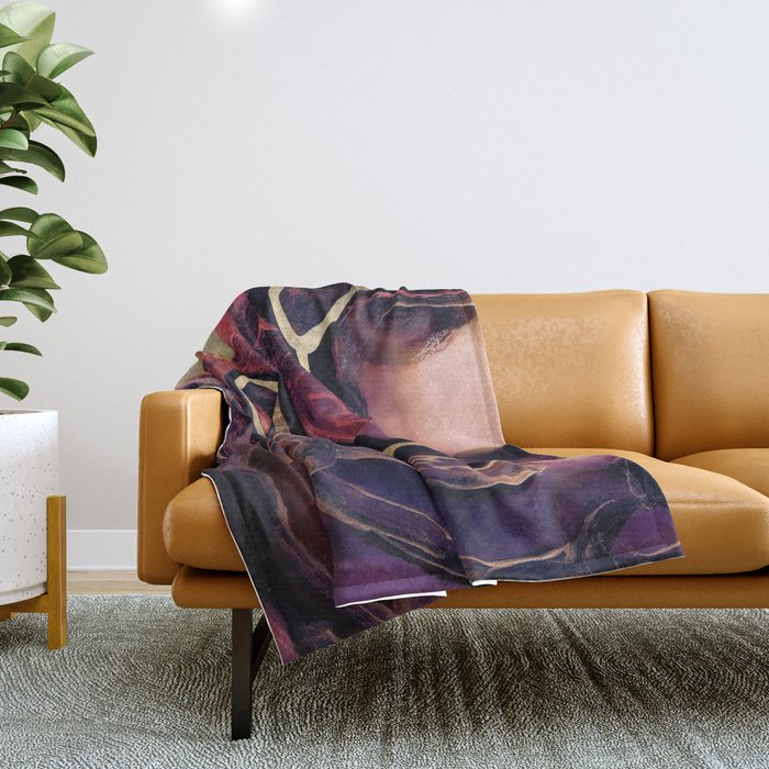 Golden River Abstract Throw Blanket Gallery Image 1