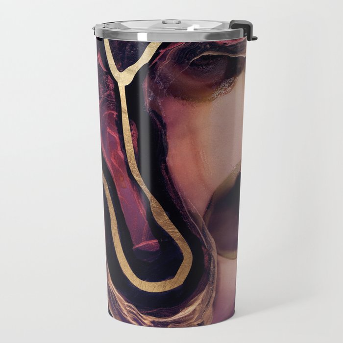 Golden River Abstract Travel Mug Gallery Image 2