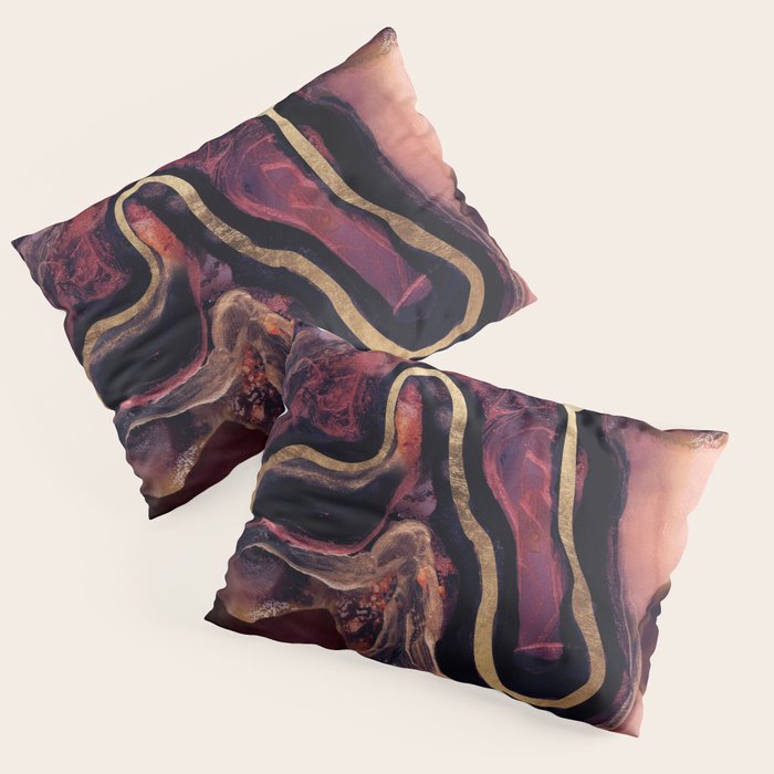 Golden River Abstract Pillow Sham Gallery Image 3