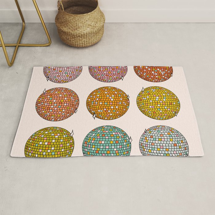 Rainbow Disco Balls Rug Gallery Image 1