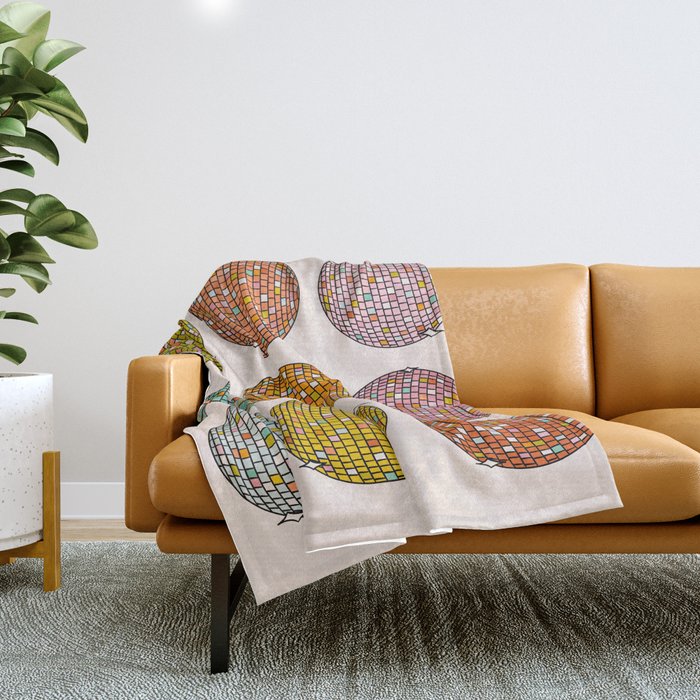 Rainbow Disco Balls Throw Blanket Gallery Image 1
