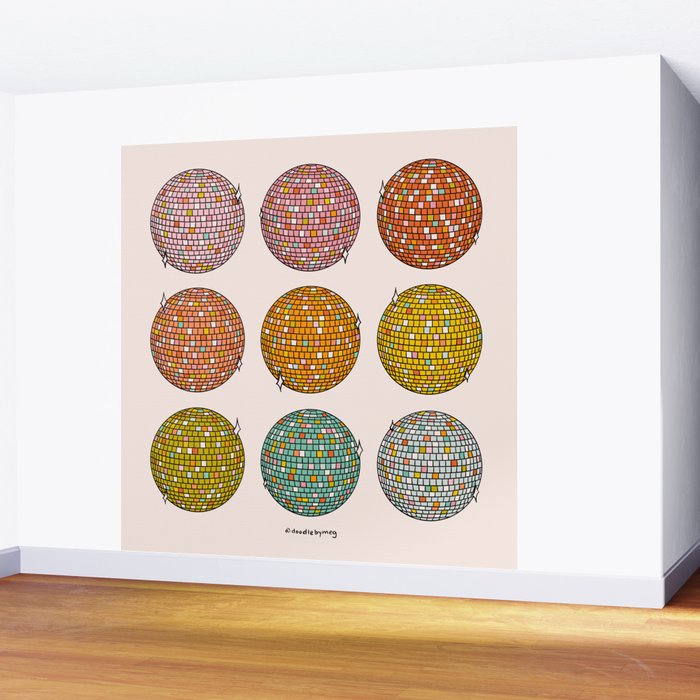 Rainbow Disco Balls Wall Mural Gallery Image 2