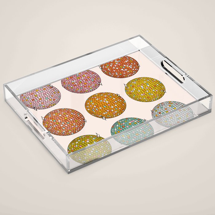Rainbow Disco Balls Acrylic Tray Gallery Image 1