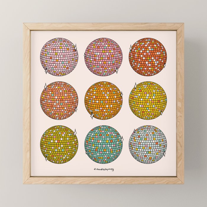 Rainbow Disco Balls Mini Art Print Gallery Image 1