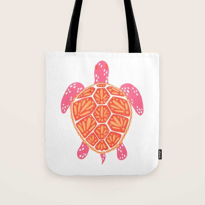 Sea Turtle - Melon Palette Tote Bag Gallery Image 1