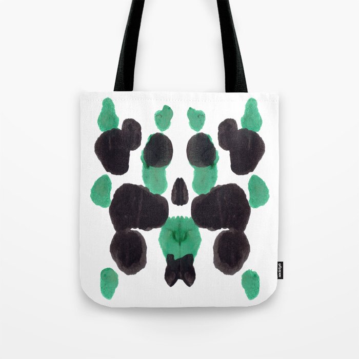 Green & Black Ink Blot Diagram Tote Bag Gallery Image 1