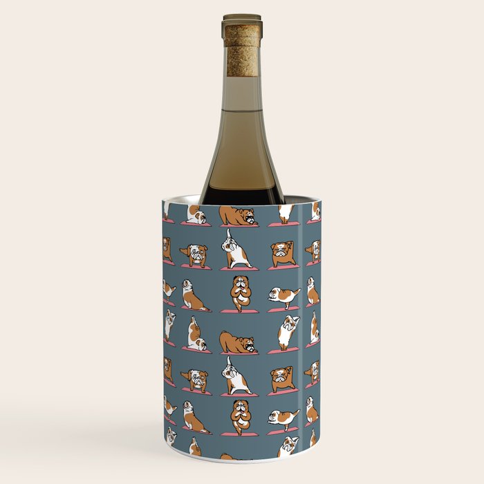 English Bulldog Yoga Wine Chiller Gallery Image 2