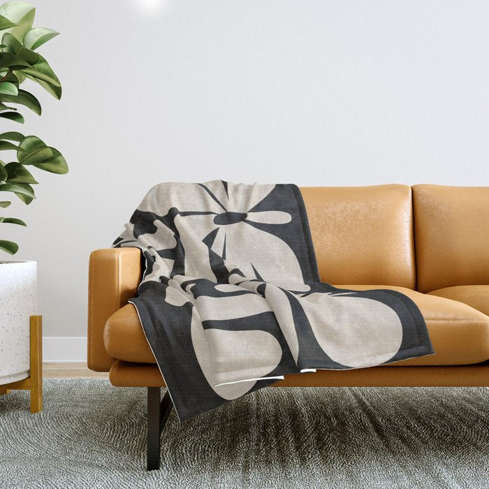 Bloom: Black & White Matisse Edition Throw Blanket Gallery Image 1