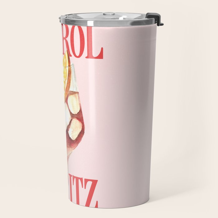Aperol Spritz: Retro Classic Cocktail 01 Travel Mug Gallery Image 2