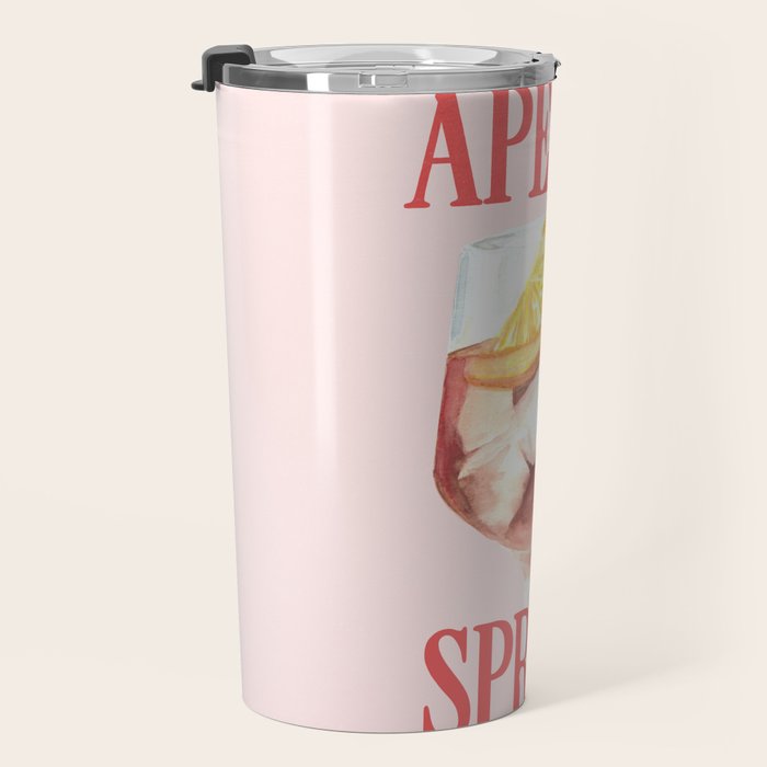 Aperol Spritz: Retro Classic Cocktail 01 Travel Mug Gallery Image 3