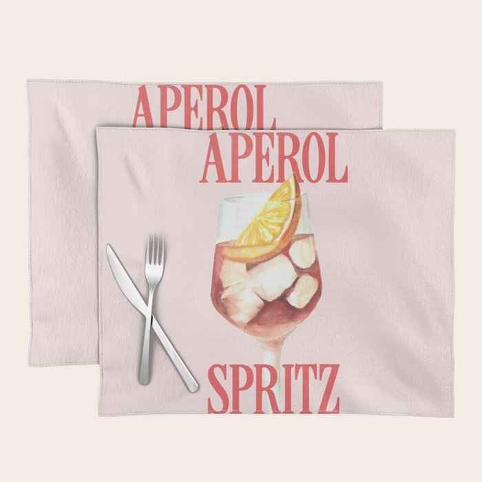 Aperol Spritz: Retro Classic Cocktail 01 Placemat Gallery Image 1