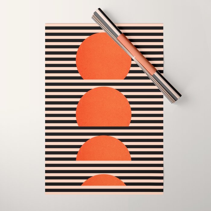 Abstraction_SUNSET_LINE_ART_Minimalism_001 Wrapping Paper Gallery Image 1