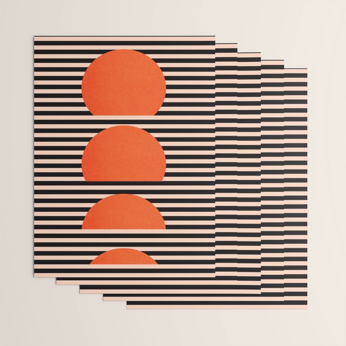 Abstraction_SUNSET_LINE_ART_Minimalism_001 Wrapping Paper Gallery Image 3