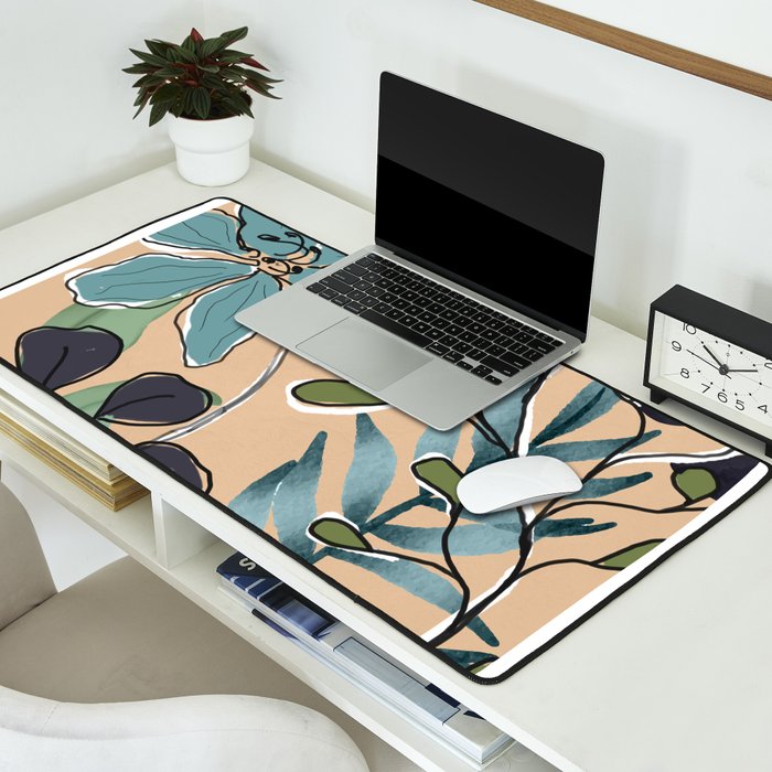Elegant Botanical Line Art 4 Desk Mat Gallery Image 2