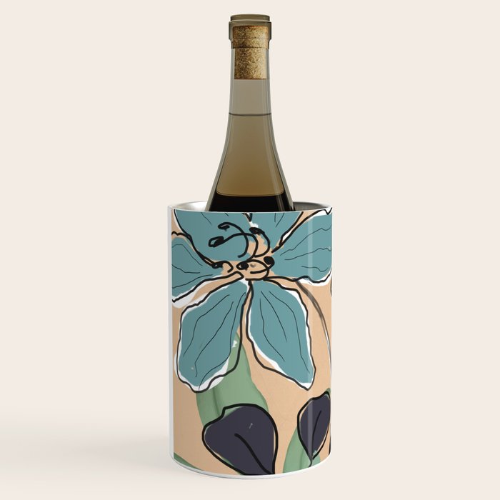 Elegant Botanical Line Art 4 Wine Chiller Gallery Image 2