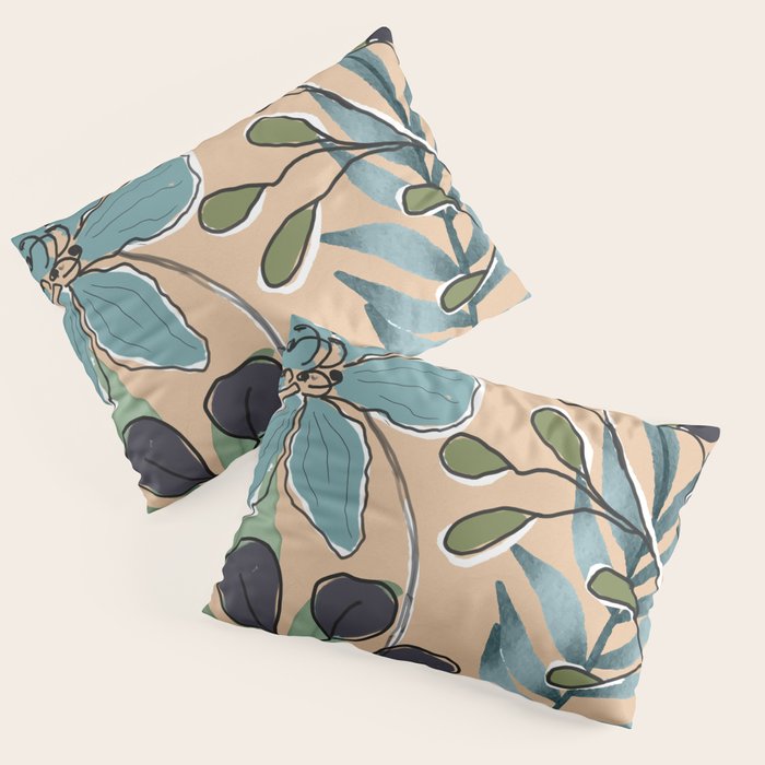 Elegant Botanical Line Art 4 Pillow Sham Gallery Image 3