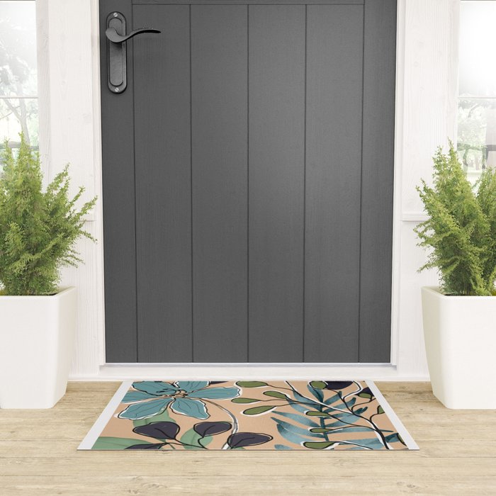 Elegant Botanical Line Art 4 Welcome Mat Gallery Image 3