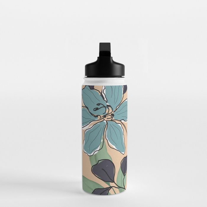 Elegant Botanical Line Art 4 Water Bottle Gallery Image 3