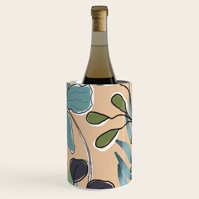 Elegant Botanical Line Art 4 Wine Chiller Gallery Image 1