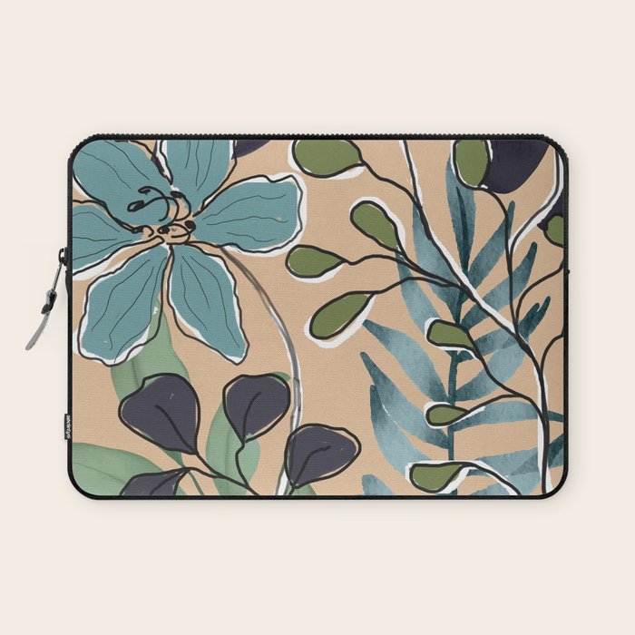 Elegant Botanical Line Art 4 Laptop Sleeve Gallery Image 1