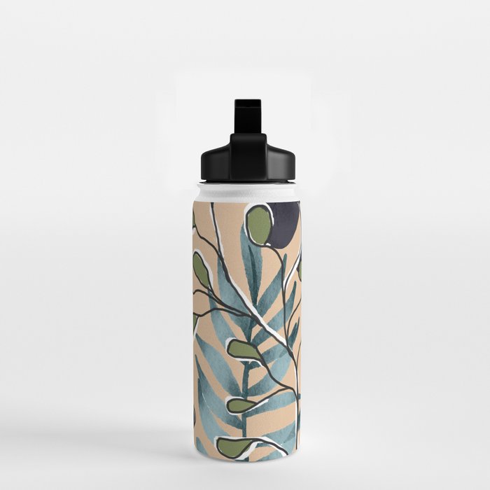 Elegant Botanical Line Art 4 Water Bottle Gallery Image 2