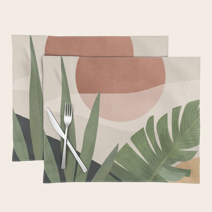 Abstract Art Tropical Leaves 45 Placemat Gallery Image 1