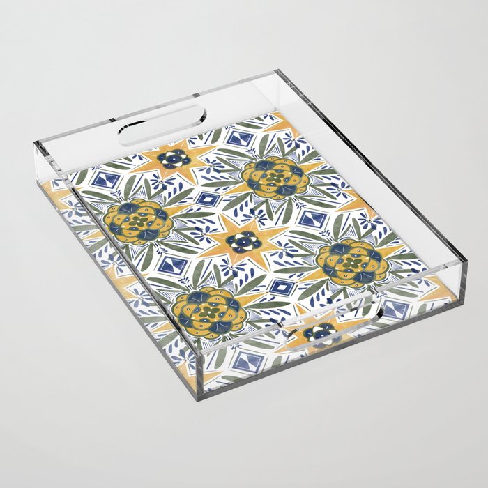 Modern fantasy tiles S Acrylic Tray Gallery Image 1