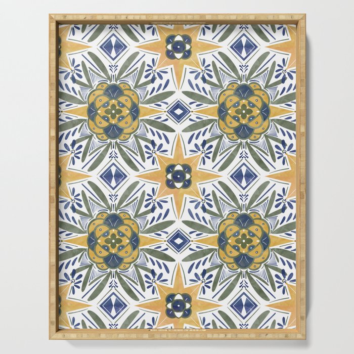 Modern fantasy tiles S Serving Tray Gallery Image 1