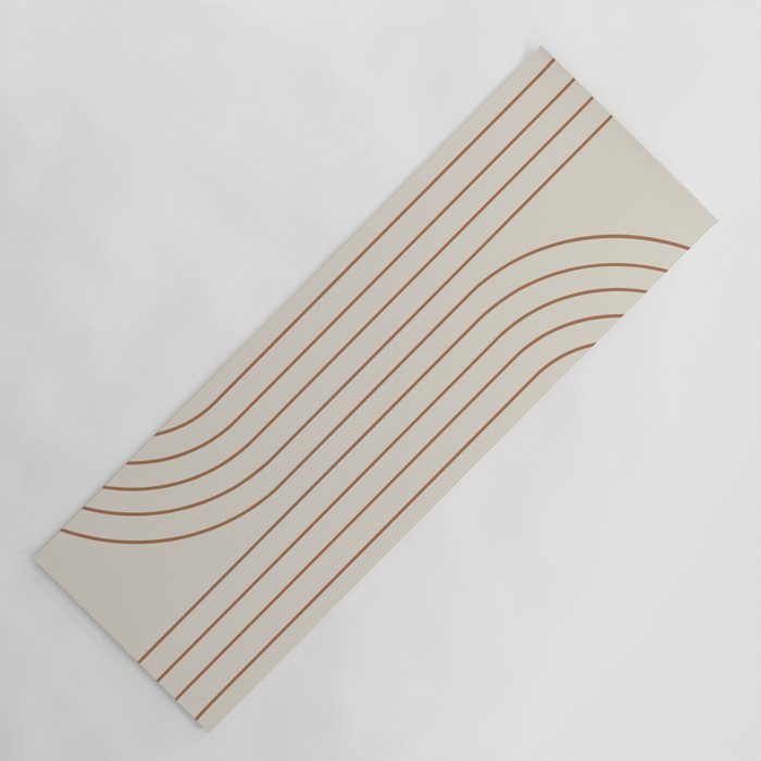 Minimal Line Curvature VI Earthy Natural Mid Century Modern Arch Abstract Yoga Mat Gallery Image 1