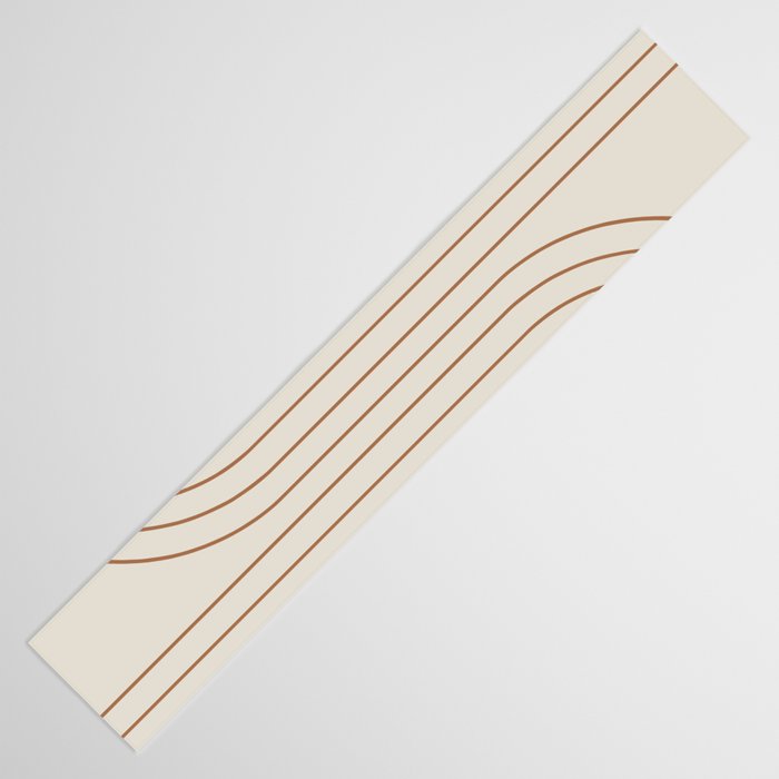 Minimal Line Curvature VI Earthy Natural Mid Century Modern Arch Abstract Table Runner Gallery Image 3