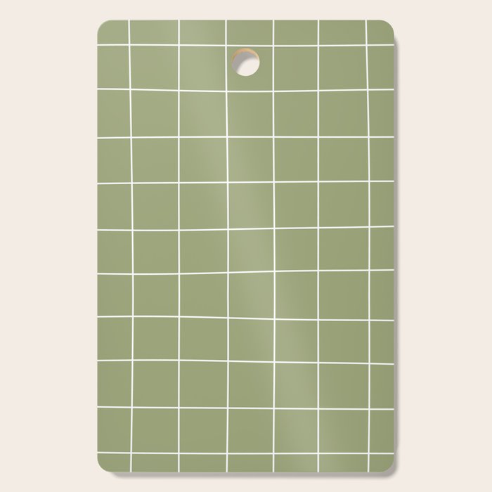 Hand Drawn Grid Green Cutting Board Gallery Image 1