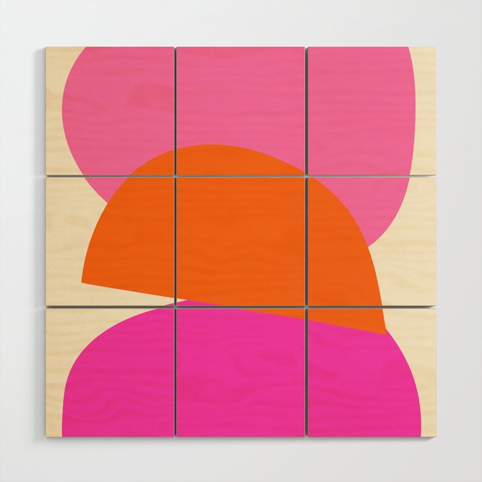 Colorful Balance Shapes, Abstract modern style Wood Wall Art Gallery Image 1
