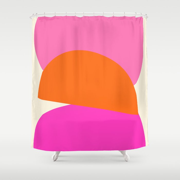 Colorful Balance Shapes, Abstract modern style Shower Curtain Gallery Image 1