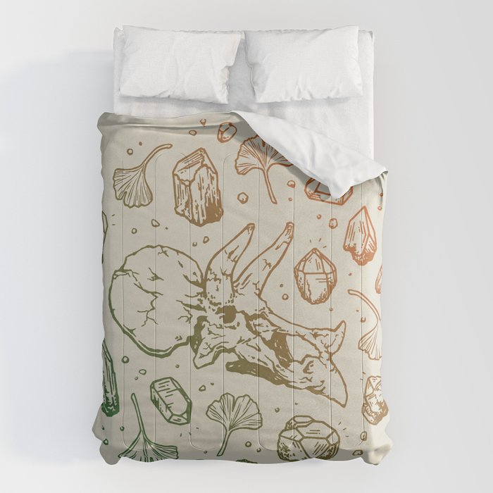 Triceratops Rocks! | Leaf Green & Pumpkin Spice Ombré Comforter Gallery Image 1