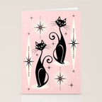 Mid Century Meow Retro Atomic Cats ©studioxtine Stationery Card Gallery Image 2