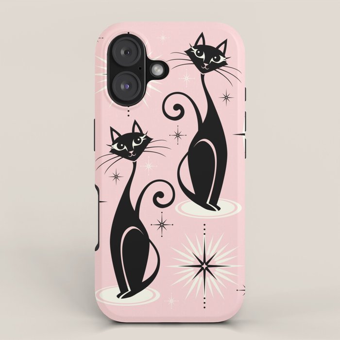 Mid Century Meow Retro Atomic Cats ©studioxtine iPhone Case Gallery Image 1
