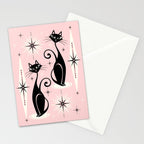 Mid Century Meow Retro Atomic Cats ©studioxtine Stationery Card Gallery Image 2