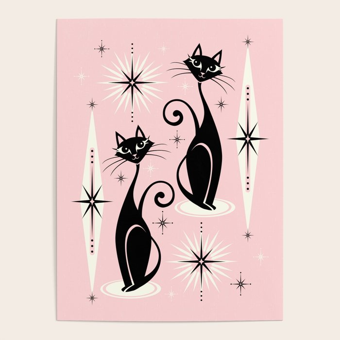 Mid Century Meow Retro Atomic Cats ©studioxtine Poster Gallery Image 4