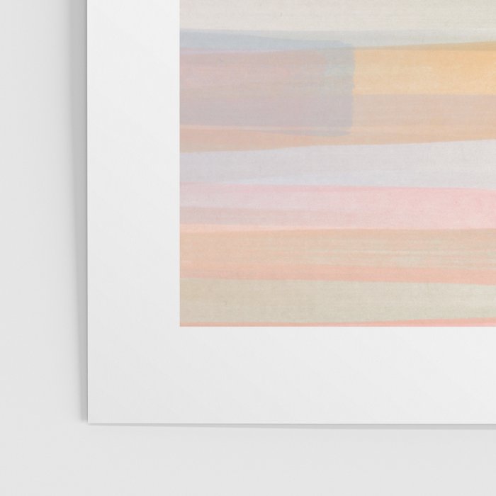 Abstract Watercolor Waves in Peach Sunrise Poster Gallery Image 3