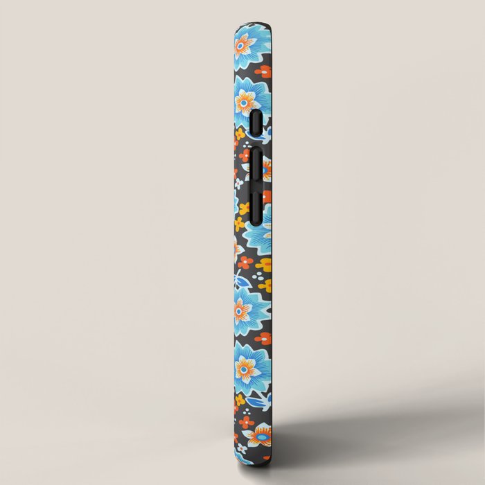 Blue Floral Retro iPhone Case Gallery Image 2
