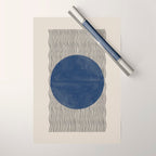 Woodblock Paper Art Blue Wrapping Paper Gallery Image 1