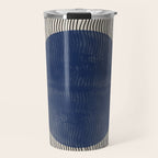 Woodblock Paper Art Blue Travel Mug Gallery Image 1