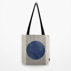 Woodblock Paper Art Blue Tote Bag Gallery Image 2
