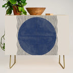 Woodblock Paper Art Blue Credenza Gallery Image 1