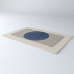 Woodblock Paper Art Blue Rug Gallery Image 3
