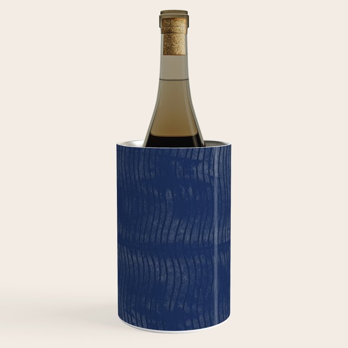Woodblock Paper Art Blue Wine Chiller Gallery Image 1