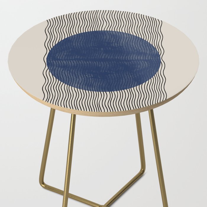 Woodblock Paper Art Blue Side Table Gallery Image 2