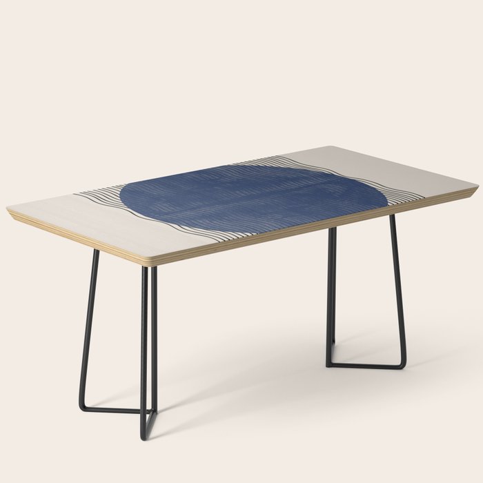 Woodblock Paper Art Blue Coffee Table Gallery Image 1
