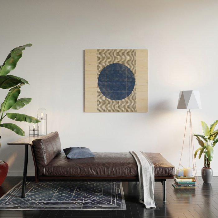 Woodblock Paper Art Blue Wood Wall Art Gallery Image 2