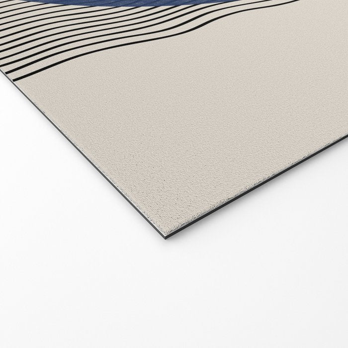 Woodblock Paper Art Blue Welcome Mat Gallery Image 2